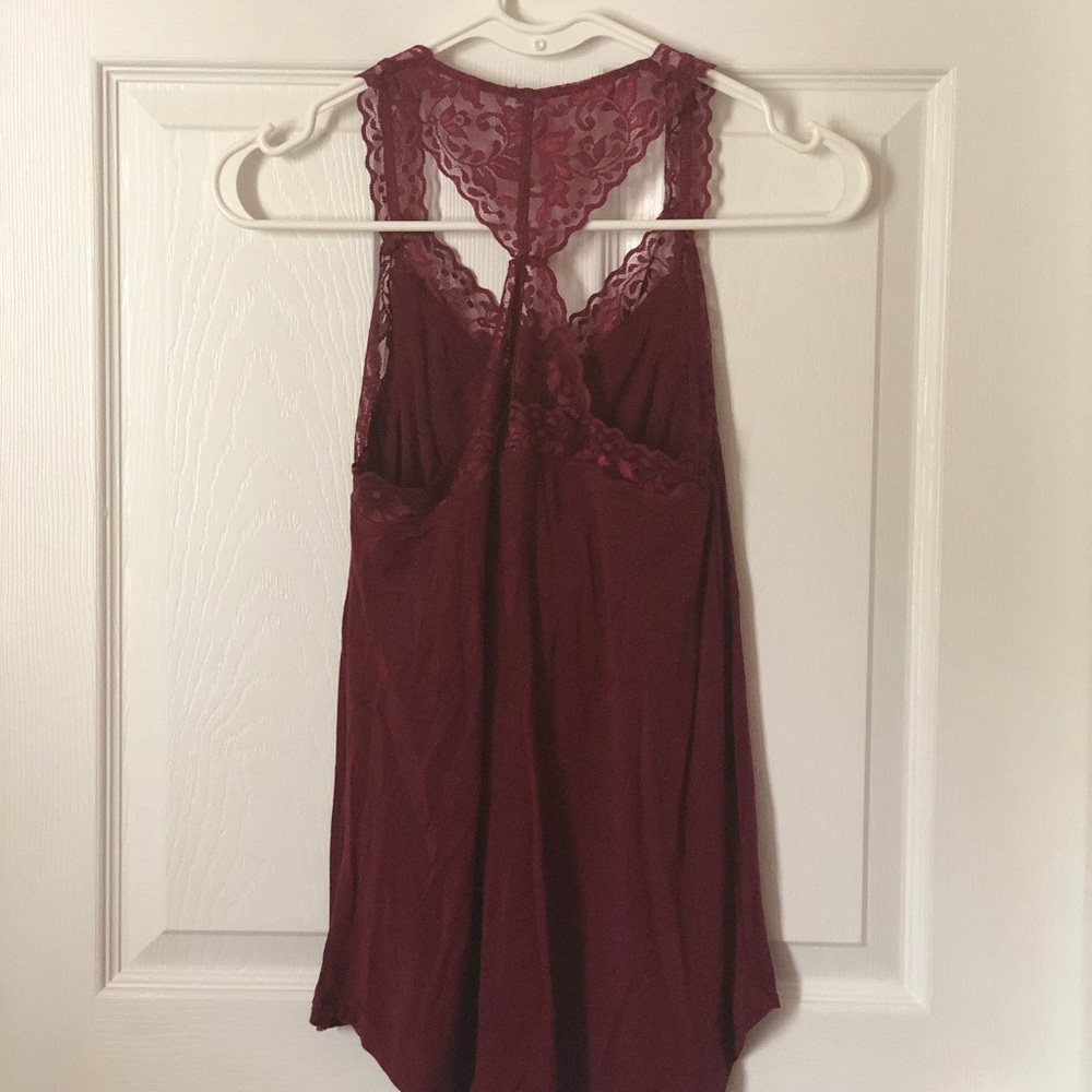 Burgundy top